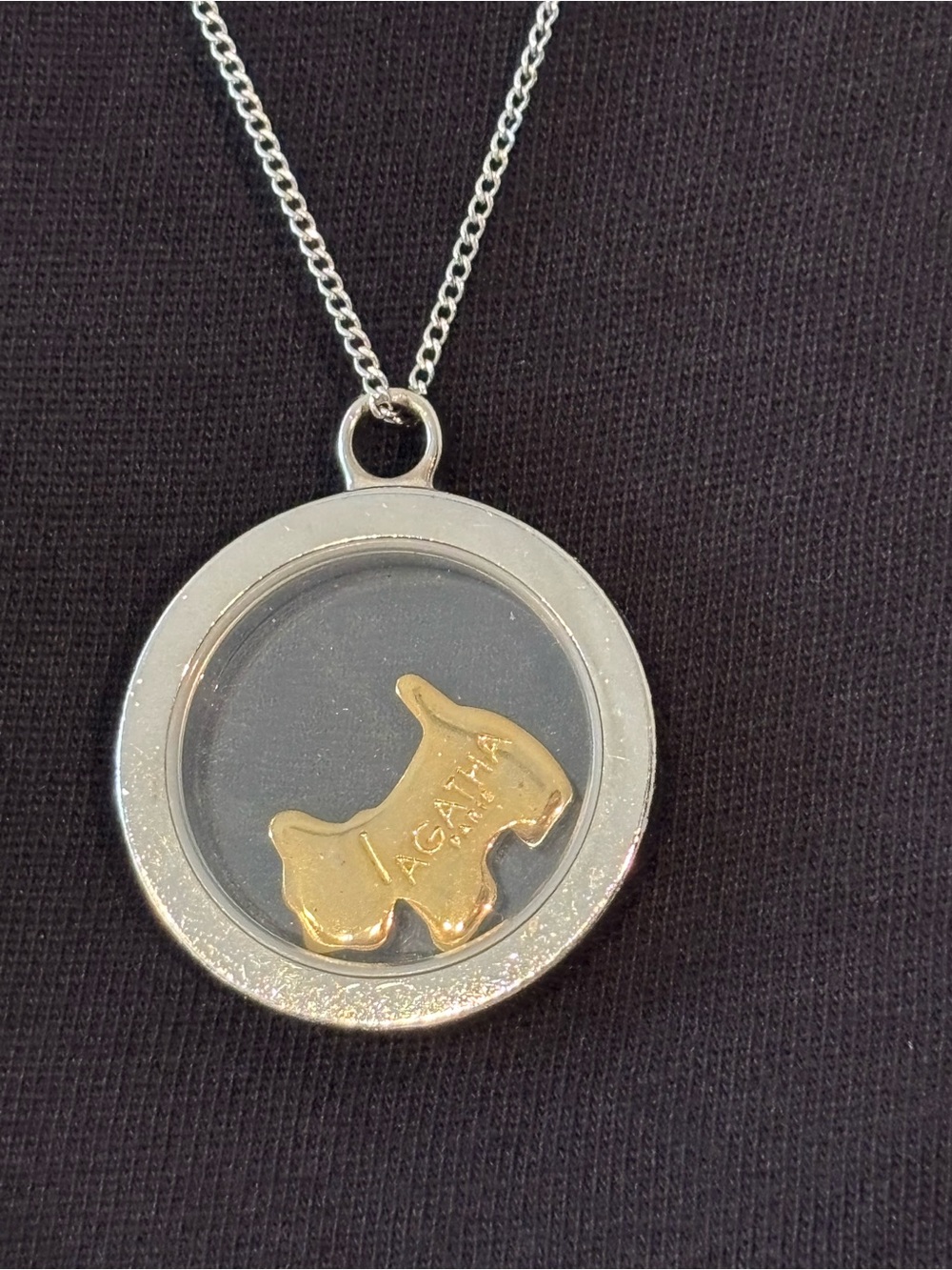Agatha Paris Scottie Dog Pendant Necklace Genuine Sterling Silver Chain